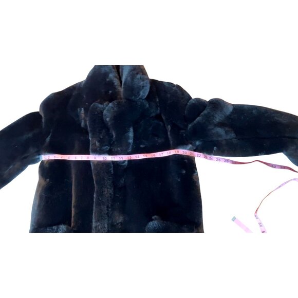 K. Zell Paris faux fur coat teddy bear coat size M black - Picture 6 of 9